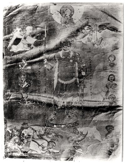 Emperor Basil II Receiving a Crown and a Lance from Two Archangels Given by Christ by Byzantine